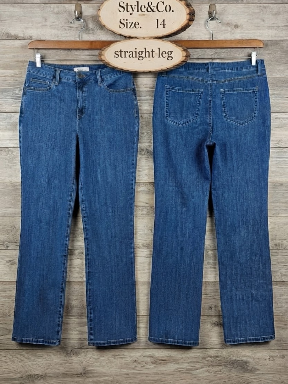 Style & Co. Straight Leg Jeans in Classic Denim Blue size 14